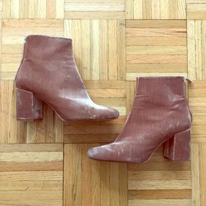 Pink Velvet Zara Booties